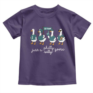 Funny Just A Silly Goose Football Toddler T Shirt PFE Sport Lover Game Day TS11 Purple Print Your Wear