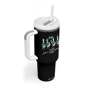 Funny Just A Silly Goose Football Tumbler With Handle PFE Sport Lover Game Day TS11 Print Your Wear