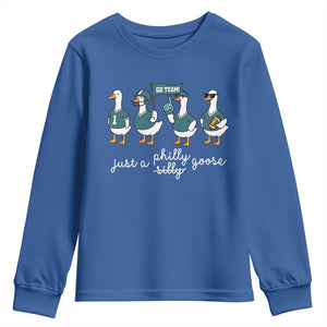Funny Just A Silly Goose Football Youth Sweatshirt PFE Sport Lover Game Day TS11 Royal Blue Print Your Wear