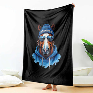 Indianapolis Fan Throw Blanket Blue Horse Sports Lover Game Day TS11 Print Your Wear