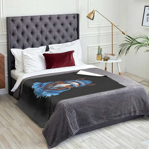 IFC Football Lover Throw Blanket Blue Equine Shoe Sport Fan Game Day TS11 Print Your Wear