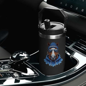 IFC Football Lover Flip Straw Tumbler Blue Equine Shoe Sport Fan Game Day TS11 Print Your Wear