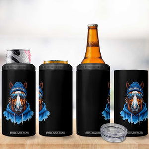 IFC Football Lover 4 in 1 Can Cooler Tumbler Blue Equine Shoe Sport Fan Game Day TS11 Print Your Wear