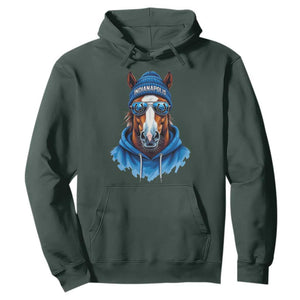 Indianapolis Fan Hoodie Blue Horse Sports Lover Game Day TS11 Dark Forest Green Print Your Wear