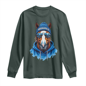 IFC Football Lover Long Sleeve Shirt Blue Equine Shoe Sport Fan Game Day TS11 Dark Forest Green Print Your Wear