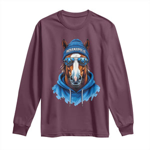 IFC Football Lover Long Sleeve Shirt Blue Equine Shoe Sport Fan Game Day TS11 Maroon Print Your Wear