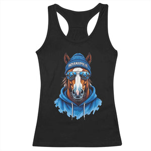Indianapolis Fan Racerback Tank Top Blue Horse Sports Lover Game Day TS11 Black Print Your Wear