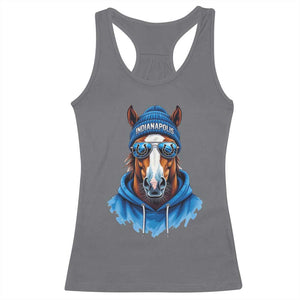 Indianapolis Fan Racerback Tank Top Blue Horse Sports Lover Game Day TS11 Charcoal Print Your Wear