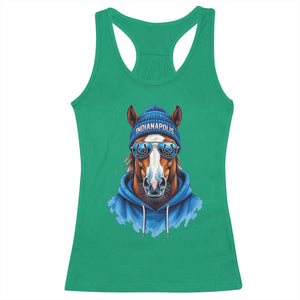 Indianapolis Fan Racerback Tank Top Blue Horse Sports Lover Game Day TS11 Irish Green Print Your Wear
