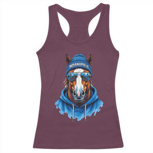 Indianapolis Fan Racerback Tank Top Blue Horse Sports Lover Game Day TS11 Maroon Print Your Wear