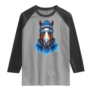 IFC Football Lover Raglan Shirt Blue Equine Shoe Sport Fan Game Day TS11 Sport Gray Black Print Your Wear