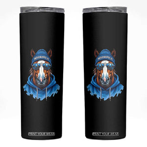 Indianapolis Fan Skinny Tumbler Blue Horse Sports Lover Game Day TS11 Black Print Your Wear