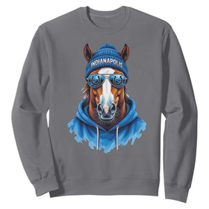 Indianapolis Fan Sweatshirt Blue Horse Sports Lover Game Day TS11 Charcoal Print Your Wear