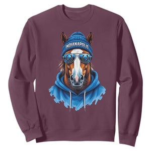 Indianapolis Fan Sweatshirt Blue Horse Sports Lover Game Day TS11 Maroon Print Your Wear