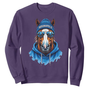 Indianapolis Fan Sweatshirt Blue Horse Sports Lover Game Day TS11 Purple Print Your Wear