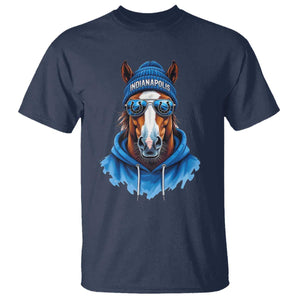 Indianapolis Fan T Shirt Blue Horse Sports Lover Game Day TS11 Navy Print Your Wear