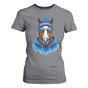 Indianapolis Fan T Shirt For Women Blue Horse Sports Lover Game Day TS11 Charcoal Print Your Wear