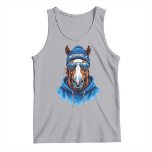 Indianapolis Fan Tank Top Blue Horse Sports Lover Game Day TS11 Athletic Heather Print Your Wear
