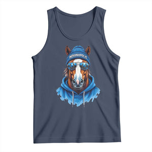 Indianapolis Fan Tank Top Blue Horse Sports Lover Game Day TS11 Navy Print Your Wear