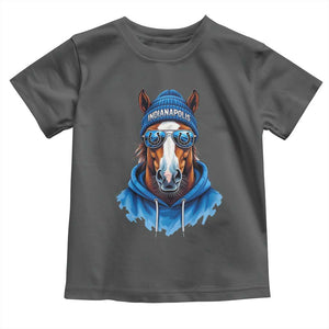 Indianapolis Fan Toddler T Shirt Blue Horse Sports Lover Game Day TS11 Dark Heather Print Your Wear