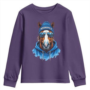 IFC Football Lover Youth Sweatshirt Blue Equine Shoe Sport Fan Game Day TS11 Purple Print Your Wear