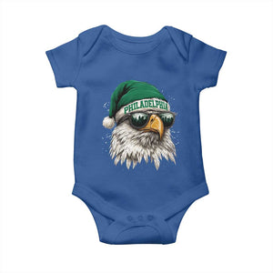 Christmas Football Lover Baby Onesie Funny Green Santa PFE City Silhouette TS11 Royal Blue Print Your Wear