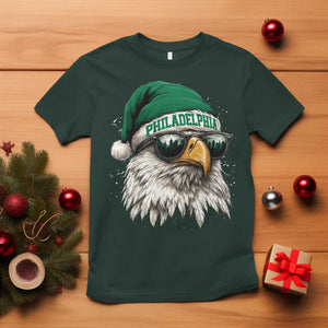 Christmas Philadelphia Fan T Shirt Funny Santa Eagles Sport Philly Fan TS11 Dark Forest Green Print Your Wear