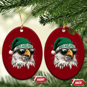 Christmas Football Lover Ceramic Ornament Funny Green Santa PFE City Silhouette TS11 Print Your Wear