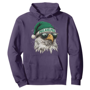 Christmas Football Lover Hoodie Funny Green Santa PFE City Silhouette TS11 Purple Print Your Wear
