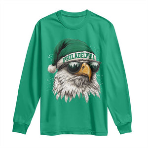 Christmas Football Lover Long Sleeve Shirt Funny Green Santa PFE City Silhouette TS11 Irish Green Print Your Wear