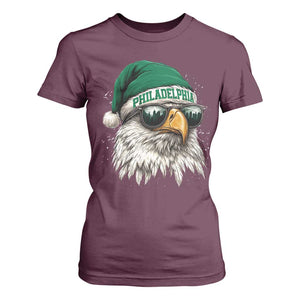 Christmas Football Lover T Shirt For Women Funny Green Santa PFE City Silhouette TS11 Maroon Print Your Wear