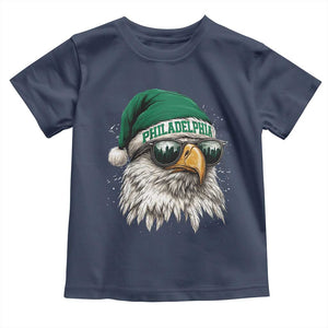 Christmas Football Lover Toddler T Shirt Funny Green Santa PFE City Silhouette TS11 Navy Print Your Wear