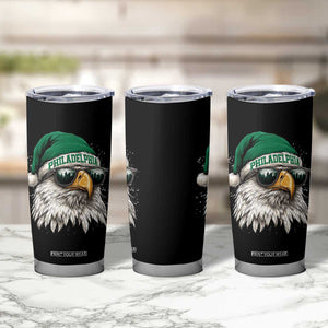 Christmas Football Lover Tumbler Cup Funny Green Santa PFE City Silhouette TS11 Print Your Wear
