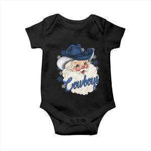 Christmas Cowboys Fan Baby Onesie Funny Xmas American Football Blue Santa TS11 Black Print Your Wear