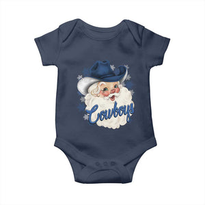 Christmas Cowboys Fan Baby Onesie Funny Xmas American Football Blue Santa TS11 Navy Print Your Wear