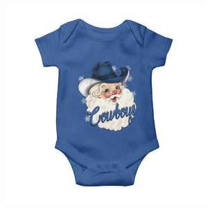 Christmas Cowboys Fan Baby Onesie Funny Xmas American Football Blue Santa TS11 Royal Blue Print Your Wear