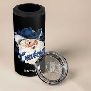 Christmas Cowboys Fan 4 in 1 Can Cooler Tumbler Funny Xmas American Football Blue Santa TS11 Print Your Wear