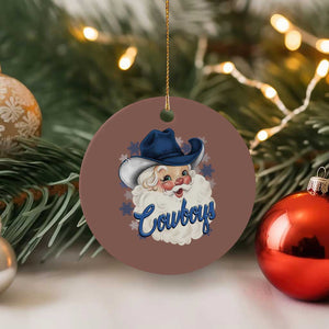 Christmas Cowboys Fan Ceramic Ornament Funny Xmas American Football Blue Santa TS11 1pc Mocha Print Your Wear