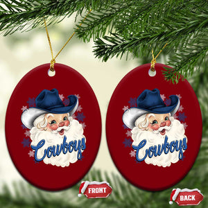 Christmas Cowboys Fan Ceramic Ornament Funny Xmas American Football Blue Santa TS11 Print Your Wear
