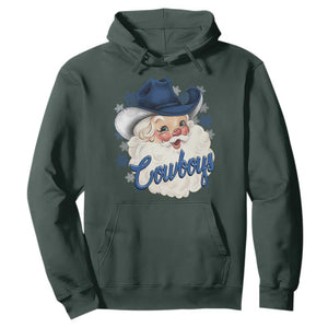 Christmas Cowboys Fan Hoodie Funny Xmas American Football Blue Santa TS11 Dark Forest Green Print Your Wear