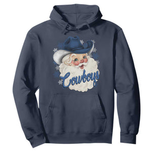 Christmas Cowboys Fan Hoodie Funny Xmas American Football Blue Santa TS11 Navy Print Your Wear