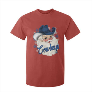 Christmas Cowboys Fan T Shirt For Kid Funny Xmas American Football Blue Santa TS11 Red Print Your Wear