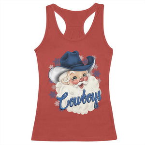 Christmas Football Lover Racerback Tank Top Blue Santa DFC Game Day TS11 Red Print Your Wear