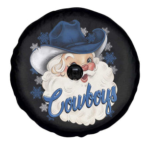 Christmas Cowboys Fan Spare Tire Cover Funny Xmas American Football Blue Santa TS11 Print Your Wear