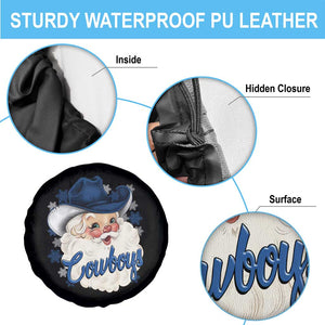 Christmas Cowboys Fan Spare Tire Cover Funny Xmas American Football Blue Santa TS11 Print Your Wear