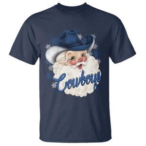Christmas Cowboys Fan T Shirt Funny Xmas American Football Blue Santa TS11 Navy Print Your Wear