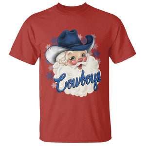 Christmas Cowboys Fan T Shirt Funny Xmas American Football Blue Santa TS11 Red Print Your Wear