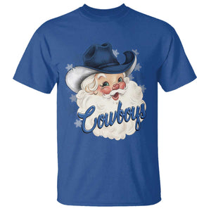 Christmas Cowboys Fan T Shirt Funny Xmas American Football Blue Santa TS11 Royal Blue Print Your Wear