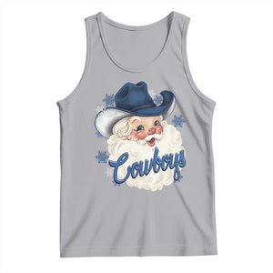 Christmas Cowboys Fan Tank Top Funny Xmas American Football Blue Santa TS11 Athletic Heather Print Your Wear