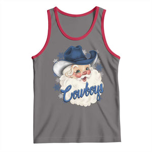 Christmas Cowboys Fan Tank Top Funny Xmas American Football Blue Santa TS11 Deep Heather Red Print Your Wear
